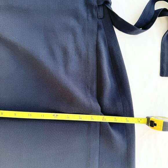 Tristan & Iseut Long Navy Wrap Skirt Fully Lined Size 9 Vintage - Picture 8 of 11
